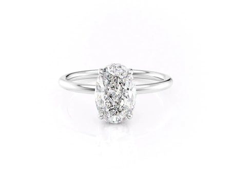 The Low Profile Kamellie Set With A 3 Carat Oval Lab Diamond For Cheap