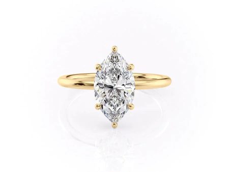 The Low Profile Kamellie Set With A 2.5 Carat Marquise Lab Diamond For Cheap