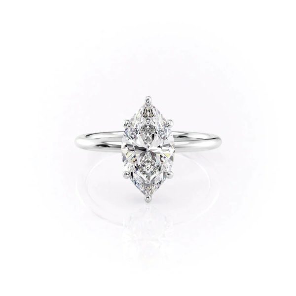 The Low Profile Kamellie Set With A 2.5 Carat Marquise Lab Diamond Hot on Sale