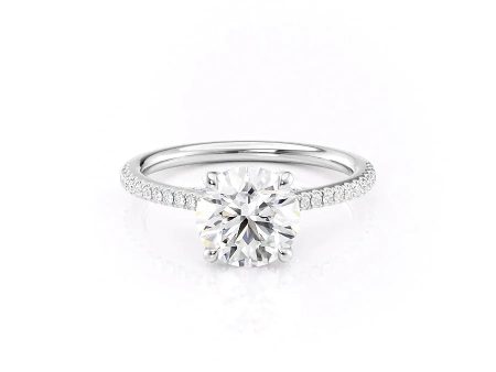 The Pave Claire Set With A 1.5 Carat Round Lab Diamond Cheap