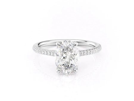 The Pave Claire Set With A 1.5 Carat Oval Lab Diamond Hot on Sale