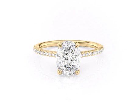 The Pave Claire Set With A 1.5 Carat Oval Lab Diamond Hot on Sale