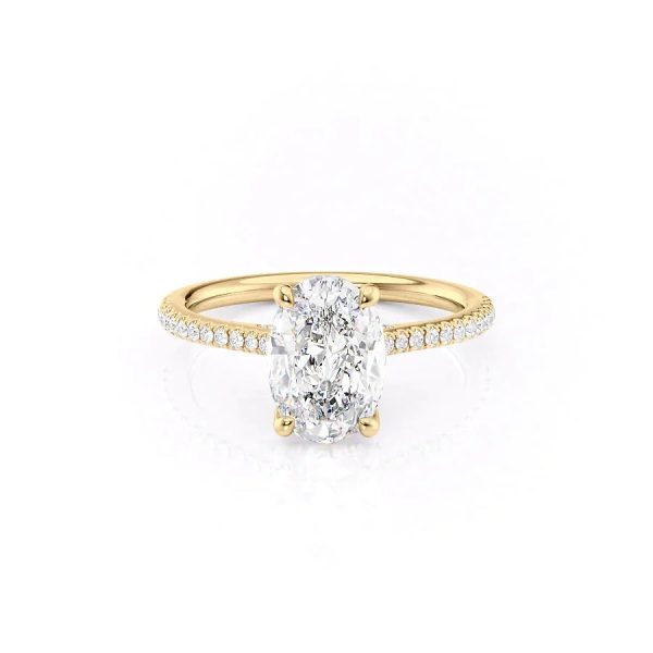 The Pave Claire Set With A 1.5 Carat Oval Lab Diamond Hot on Sale