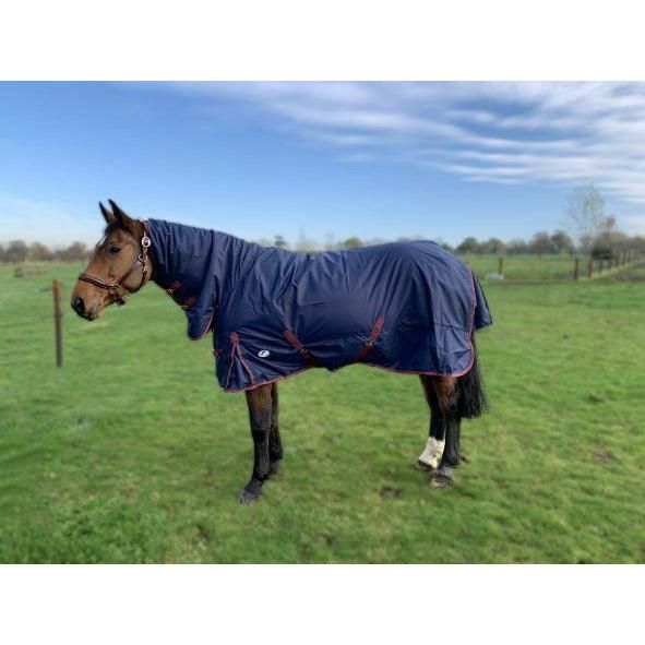 JHL Essential Medium Weight Combo Turnout Rug - Navy Burgundy Sale